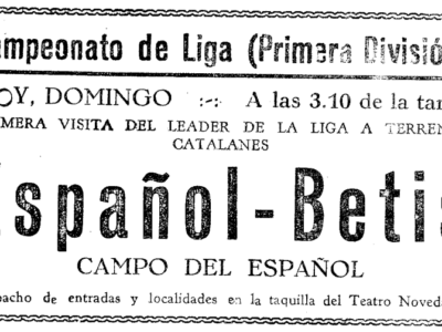 Liga 1934-35. Jornada 8. Español 1 – Betis 1