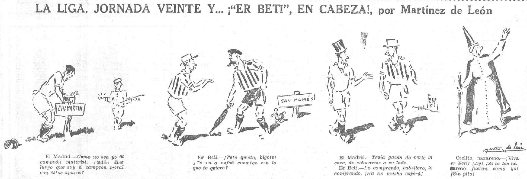 Liga 1934-35. Jornada 20. Athlétic Bilbao 0 – Betis 0